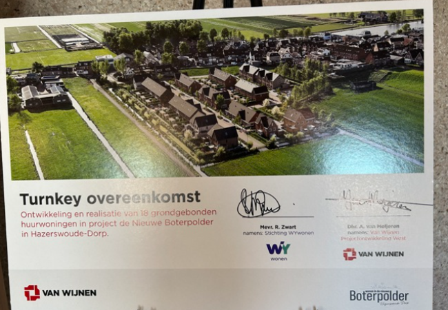 WYwonen realiseert samen met Van Wijnen 18 huurwoningen aan de Voorweg in Hazerswoude-Dorp
