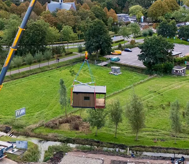 Hijskraan met Skaeve Huse